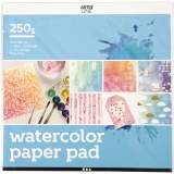 Malblock für Aquarellfarbe aus bedrucktem Papier, Größe 30,5x30,5 cm, Weiß, 12 Bl./ 1 Stk
