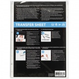 Transfer-Bügelfolie, Blatt 21,5x28 cm, für helle Textilien, Transparent, 5 Bl./ 1 Pck