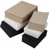 Kraftpapier, A3,A4, 100+135 g, Schwarz, Grau, Edel, Weiß, 6000 Bl. sort./ 1 Pck