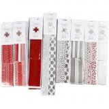 Papierstreifen für Fröbelsterne, L 45+86+100 cm, D 6,5+11,5+18 cm, B 15+25+40 mm, Inhalt kann variieren , Sortierte Farben, 18 Pck/ 1 Pck