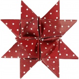 Papierstreifen für Fröbelsterne, L 44+78 cm, B 15+25 mm, D 6,5+11,5 cm, Rot, Weiß, 60 Streifen/ 1 Pck