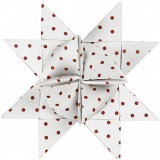 Papierstreifen für Fröbelsterne, L 44+78 cm, B 15+25 mm, D 6,5+11,5 cm, Rot, Weiß, 60 Streifen/ 1 Pck