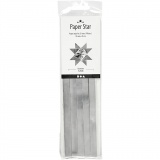 Papierstreifen für Sterne, L 45 cm, D 4,5 cm, B 10 mm, Silber, 100 Streifen/ 1 Pck