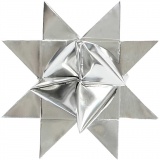 Papierstreifen für Sterne, L 45 cm, D 4,5 cm, B 10 mm, Silber, 100 Streifen/ 1 Pck