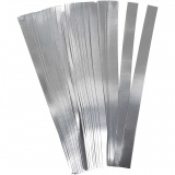 Papierstreifen für Sterne, L 45 cm, D 4,5 cm, B 10 mm, Silber, 100 Streifen/ 1 Pck