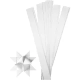 Papierstreifen für Sterne, L 73 cm, B 25 mm, D 11,5 cm, Weiß, 100 Streifen/ 1 Pck