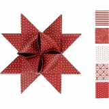 Papierstreifen für Fröbelsterne, L 100 cm, D 18 cm, B 40 mm, Rot, Weiß, 40 Streifen/ 1 Pck