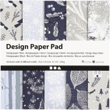 Design-Papier im Block, Blatt 15,2x15,2 cm, 120 g, Blau, Grau, 50 Bl./ 1 Pck