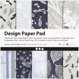 Design-Papier im Block, Blatt 15,2x15,2 cm, 120 g, Blau, Grau, 50 Bl./ 1 Pck