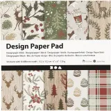 Design-Papier im Block, Blatt 15,2x15,2 cm, 120 g, Beige, Rot, 50 Bl./ 1 Pck