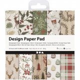 Design-Papier im Block, Blatt 15,2x15,2 cm, 120 g, Braun, Rot, 50 Bl./ 1 Pck