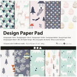 Design-Papier im Block, Blatt 15,2x15,2 cm, 120 g, Hellgrün, Rosa, Weiß, 50 Bl./ 1 Pck