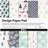 Design-Papier im Block, Blatt 15,2x15,2 cm, 120 g, Hellgrün, Rosa, Weiß, 50 Bl./ 1 Pck