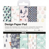 Design-Papier im Block, Blatt 15,2x15,2 cm, 120 g, Hellgrün, Rosa, Weiß, 50 Bl./ 1 Pck