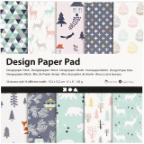 Design-Papier im Block, Blatt 15,2x15,2 cm, 120 g, Hellgrün, Rosa, Weiß, 50 Bl./ 1 Pck