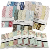 Design-Papier im Block, Blatt 15,2x15,2 cm, 120 g, Sortierte Farben, 6x10 Stk/ 1 Pck