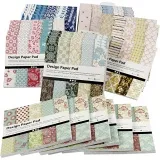 Design-Papier im Block, Blatt 15,2x15,2 cm, 120 g, Sortierte Farben, 6x10 Stk/ 1 Pck