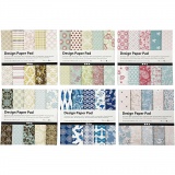 Design-Papier im Block, Blatt 15,2x15,2 cm, 120 g, Sortierte Farben, 300 Bl., 6x50 Bl./ 1 Pck