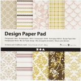 Design-Papier im Block, Blatt 15,2x15,2 cm, 120 g, Grün, Rosa, 50 Bl./ 1 Pck