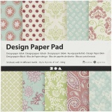 Design-Papier im Block, Blatt 15,2x15,2 cm, 120 g, Mintgrün, Flieder, 50 Bl./ 1 Pck