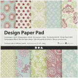 Design-Papier im Block, Blatt 15,2x15,2 cm, 120 g, Mintgrün, Flieder, 50 Bl./ 1 Pck