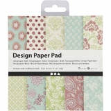 Design-Papier im Block, Blatt 15,2x15,2 cm, 120 g, Mintgrün, Flieder, 50 Bl./ 1 Pck