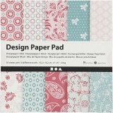 Design-Papier im Block, Blatt 15,2x15,2 cm, 120 g, Rosa, 50 Bl./ 1 Pck