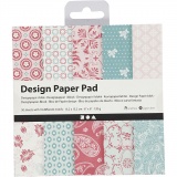 Design-Papier im Block, Blatt 15,2x15,2 cm, 120 g, Rosa, 50 Bl./ 1 Pck