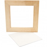 Leinwandplatte mit Holzrahmen, Größe 15x15x0,3 cm, Weiß, 1 Stk