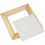 Leinwandplatte mit Holzrahmen, Größe 15x15x0,3 cm, Weiß, 1 Stk