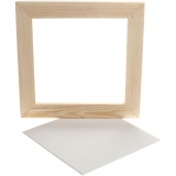 Leinwandplatte mit Holzrahmen, Größe 20x20x0,3 cm, Weiß, 1 Stk