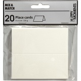 Tischkarten, Größe 9x4 cm, 220 g, Weiß, 20 Stk/ 1 Pck