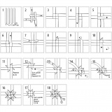 Papierstreifen für Fröbelsterne, L 44+78 cm, D 6,5+11,5 cm, B 15+25 mm, Glitter,Lack, Rot, 40 Streifen/ 1 Pck