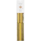Papierstreifen für Fröbelsterne, L 44+78 cm, D 6,5+11,5 cm, B 15+25 mm, Glitter,Lack, Gold, 40 Streifen/ 1 Pck
