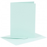 Karten & Kuverts, Kartengröße 10,5x15 cm, Umschlaggröße 11,5x16,5 cm, 110+220 g, Hellblau, 6 Set/ 1 Pck