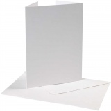 Perlglanz-Karte & Umschlag, Kartengröße 10,5x15 cm, Umschlaggröße 11,5x16,5 cm, 230+120 g, Weiß, 10 Set/ 1 Pck