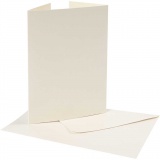 Perlglanz-Karte & Umschlag, Kartengröße 10,5x15 cm, Umschlaggröße 11,5x16,5 cm, 230+120 g, Naturweiß, 10 Set/ 1 Pck