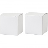 Faltschachtel, Größe 5,5x5,5 cm, 120 g, Weiß, 10 Stk/ 1 Pck