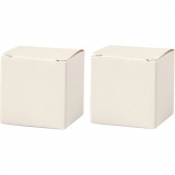 Faltschachtel, Größe 5,5x5,5 cm, 120 g, Naturweiß, 10 Stk/ 1 Pck