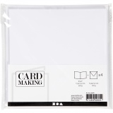 Karten & Kuverts, Kartengröße 15,2x15,2 cm, Umschlaggröße 16x16 cm, 230 g, Weiß, 4 Set/ 1 Pck