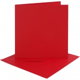 Karten & Kuverts, Kartengröße 15,2x15,2 cm, Umschlaggröße 16x16 cm, 230 g, Rot, 4 Set/ 1 Pck