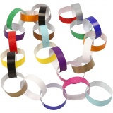 Papierketten, L 16 cm, B 15 mm, Sortierte Farben, 400 Stk/ 1 Pck