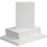 Karten & Kuverts, Kartengröße 10,5x15 cm, Umschlaggröße 11,5x16,5 cm, 120+240, Weiß, 50 Set/ 1 Pck