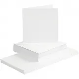 Karten & Kuverts, Kartengröße 15x15 cm, Umschlaggröße 16x16 cm, 120+240 g, Weiß, 50 Set/ 1 Pck
