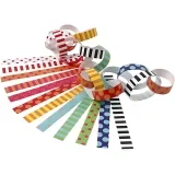 Papierketten, mit Muster, L 16 cm, B 15 mm, 2400 Stk/ 1 Pck