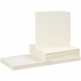 Karten & Kuverts, Kartengröße 15x15 cm, Umschlaggröße 16x16 cm, 110+220 g, Naturweiß, 50 Set/ 1 Pck
