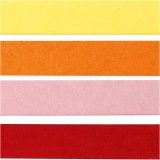 Quilling-Streifen, L 78 cm, B 5 mm, 120 g, Orange, Pink, Rot, Gelb, 100 Stk/ 1 Pck