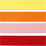 Quilling-Streifen, L 78 cm, B 5 mm, 120 g, Orange, Pink, Rot, Gelb, 100 Stk/ 1 Pck