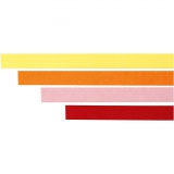 Quilling-Streifen, L 78 cm, B 5 mm, 120 g, Orange, Pink, Rot, Gelb, 100 Stk/ 1 Pck