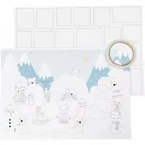 Adventkalender, Größe 30x42 cm, Weiß, 3 Stk/ 1 Pck